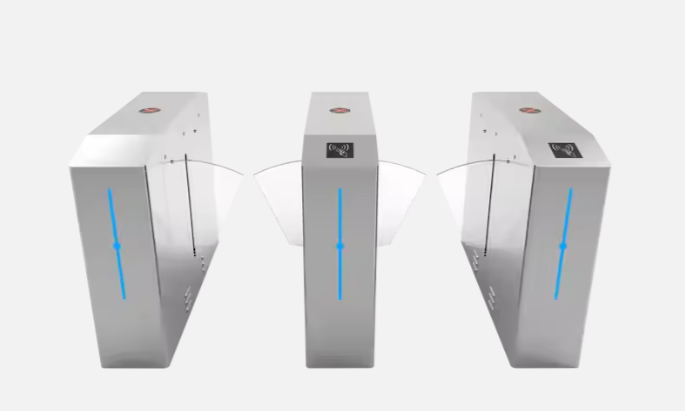Flap Barrier DC Motor QR Code Smart Electronic Turnstile 304 SUS Turnstile Gate for Stadium School