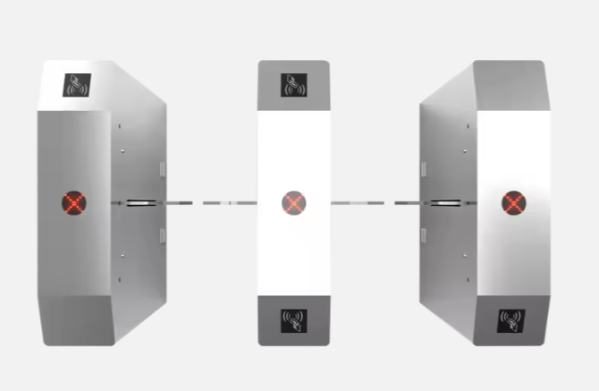 Flap Barrier DC Motor QR Code Smart Electronic Turnstile 304 SUS Turnstile Gate for Stadium School