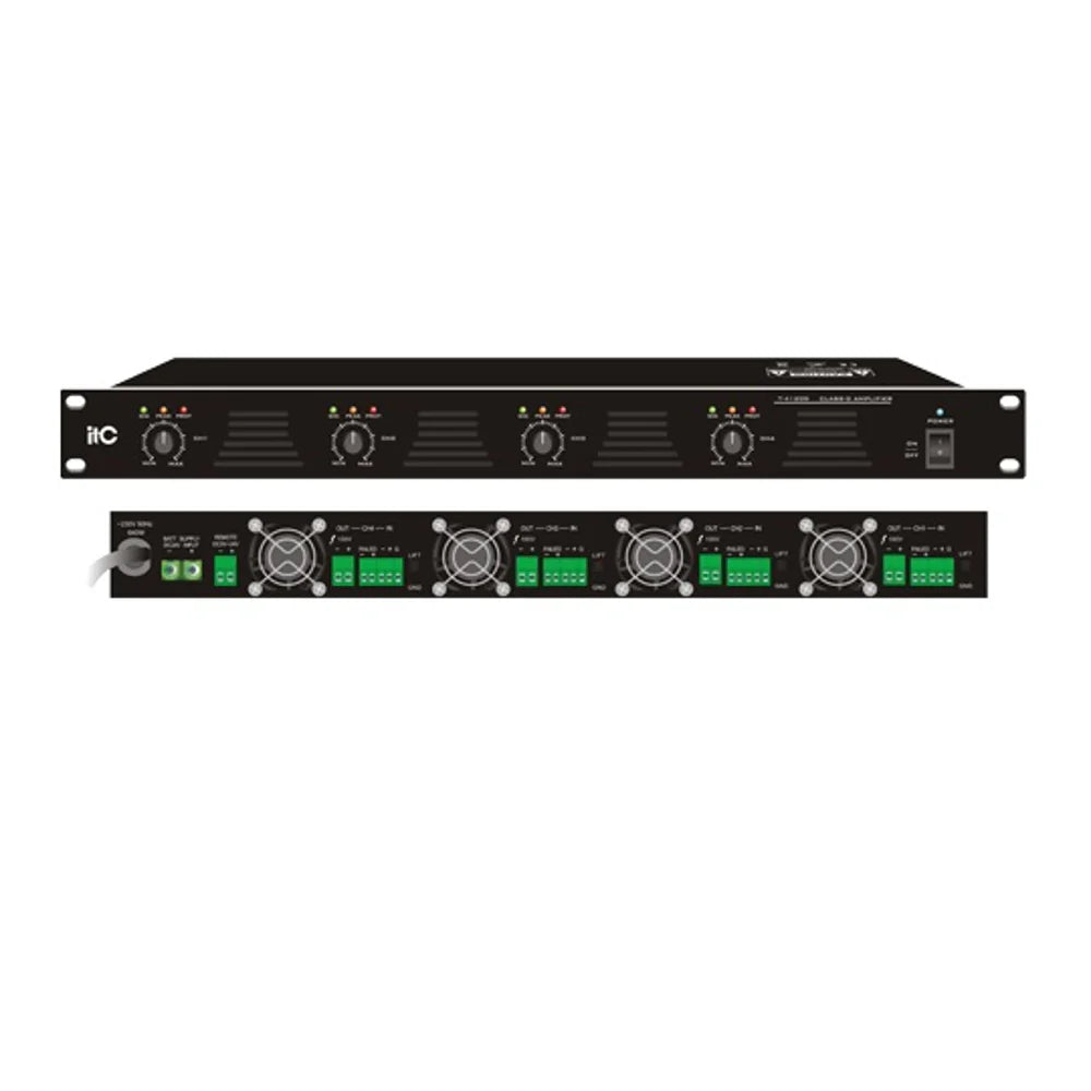 itc T-4350D 4-Channel Class-D Power 100V Amplifier 4x350W