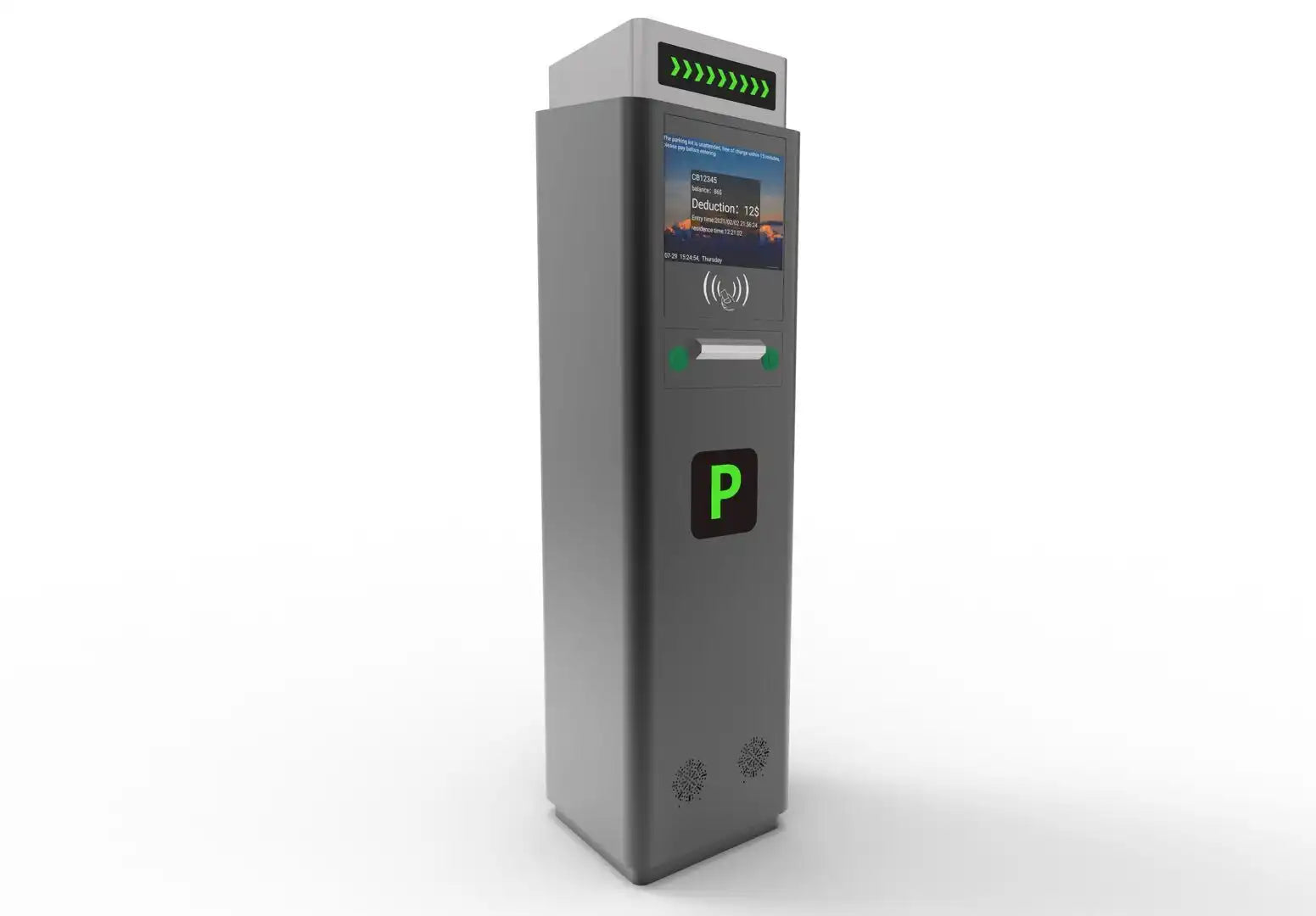 Ticket parking management dispenser with rfid card reader with camera for facial detection