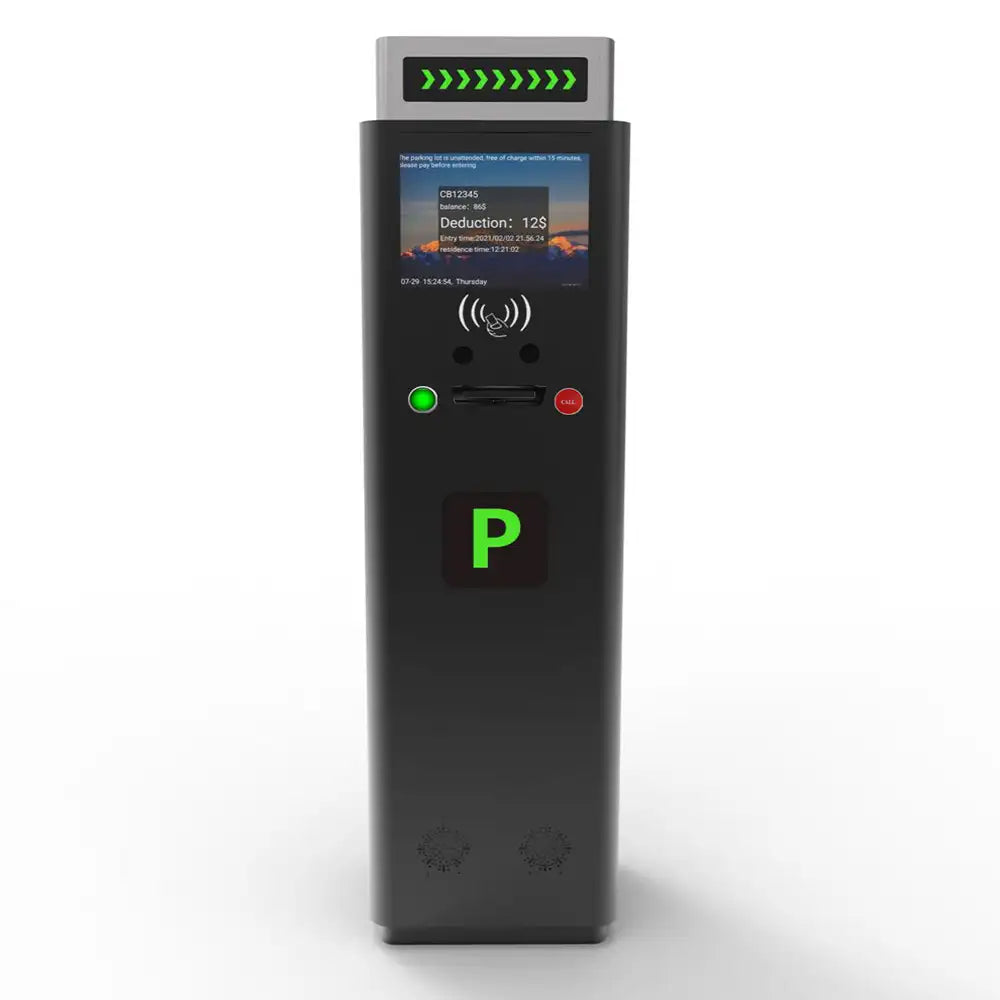 Ticket parking management dispenser with rfid card reader with camera for facial detection